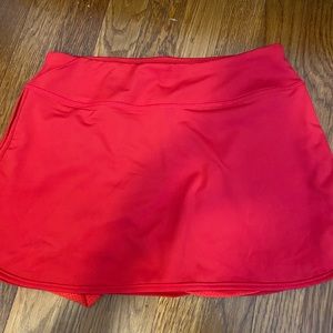 Red athletic skort